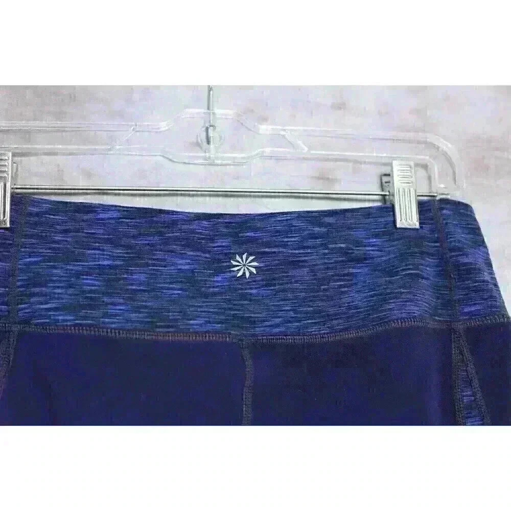 Athleta blue/black leggings/yoga pants Size L capri - Picture 9 of 14